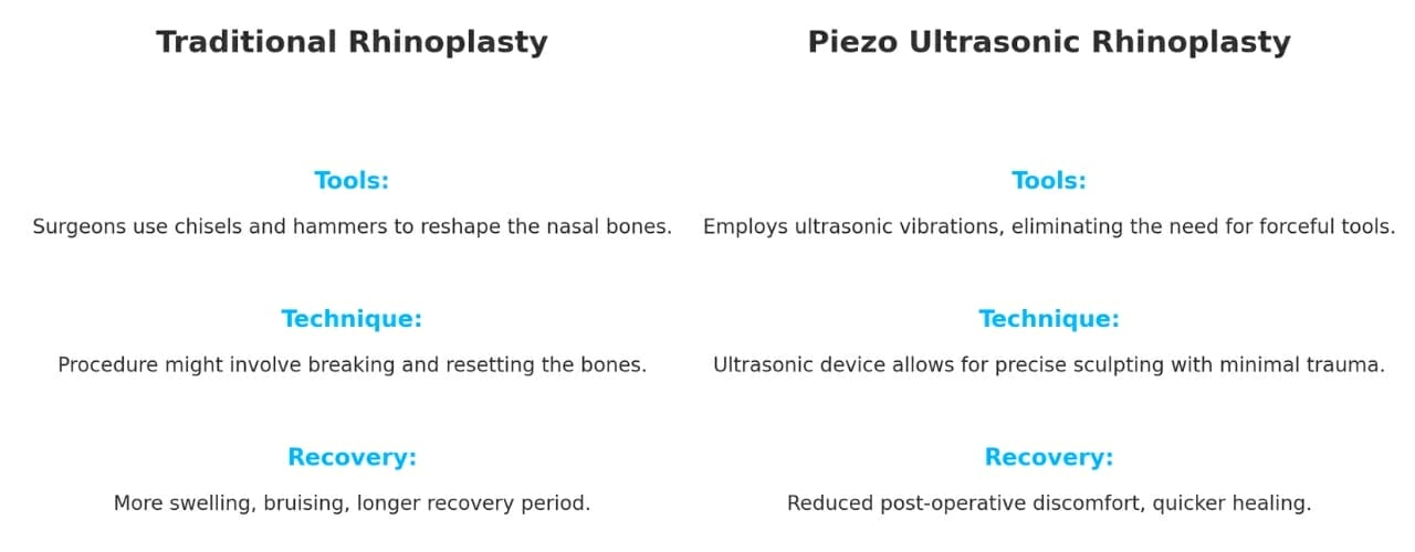 Difference Between Piezo Ultrasonic Rhinoplasty And Traditional Rhinoplasty