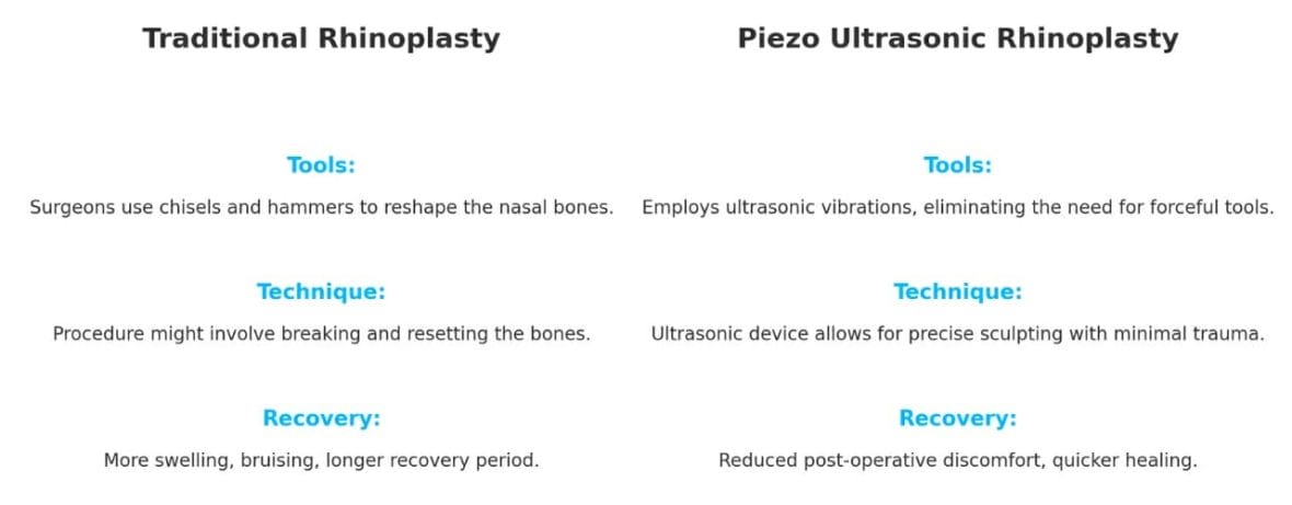 Difference Between Piezo Ultrasonic Rhinoplasty And Traditional Rhinoplasty